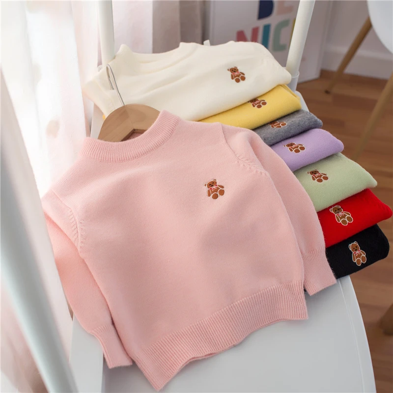 Kids Clothes Girls Sweaters Autumn Winter Bear Embroidery Knitted Bottoming Shirt for Baby Long Sleeve Boys Children's Clothing
Kids Clothes Girls Sweaters Autumn Winter Bear Embroidery Knitted Bottoming Shirt for Baby Long Sleeve Boys Children's Clothing