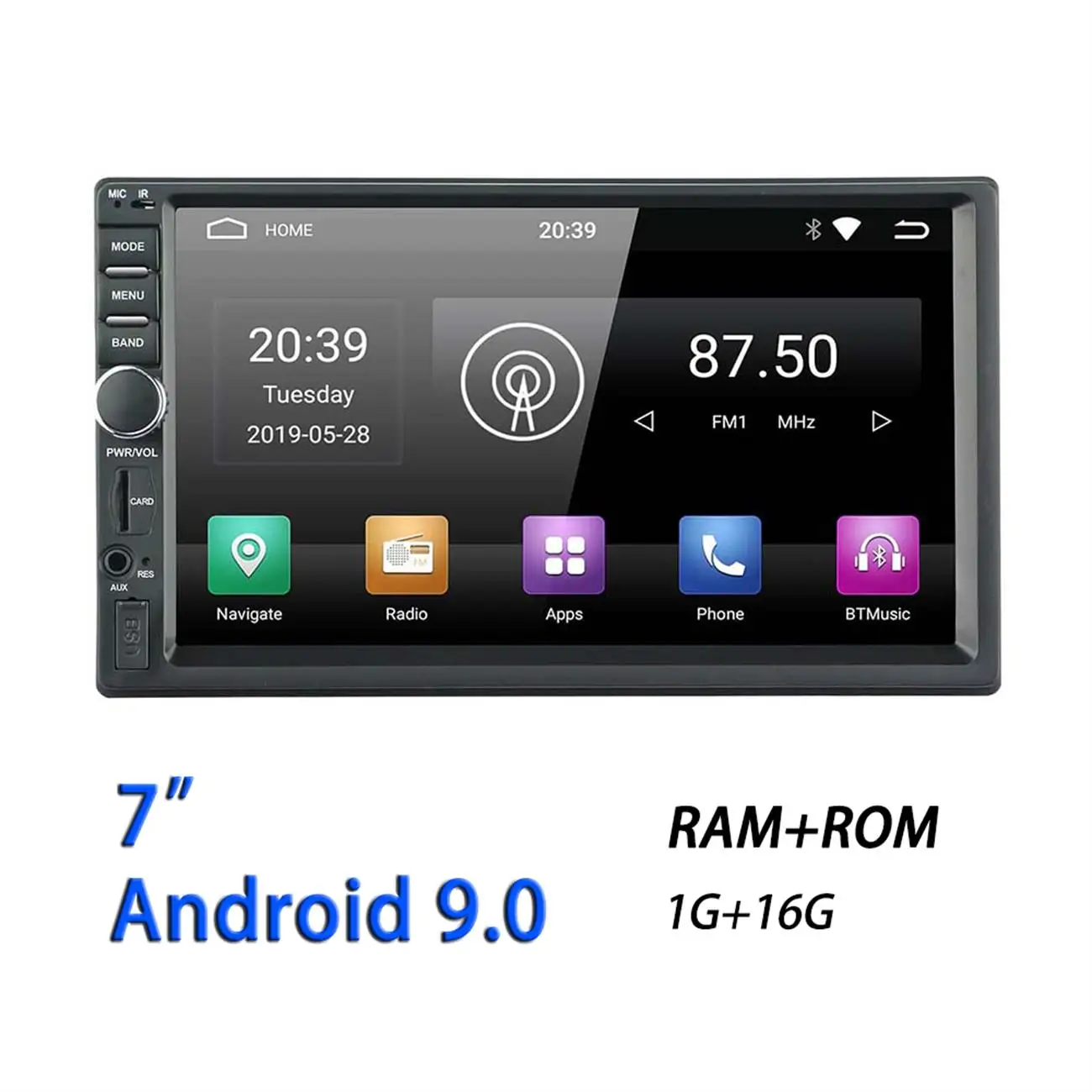 Автомагнитола 2 Din 7 дюймов Android 9 0 ОЗУ + 32/1 16 ГБ Wi-Fi четырехъядерный процессор Bluetooth