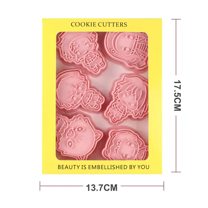 6Pcs Demon Slayer Cookie 3D Anime Baking Tools for Cakes Plastic Cookie Stamp Home Decoration Party DIY Tools Kids Toys
6Pcs Demon Slayer Cookie 3D Anime Baking Tools for Cakes Plastic Cookie Stamp Home Decoration Party DIY Tools Kids Toys