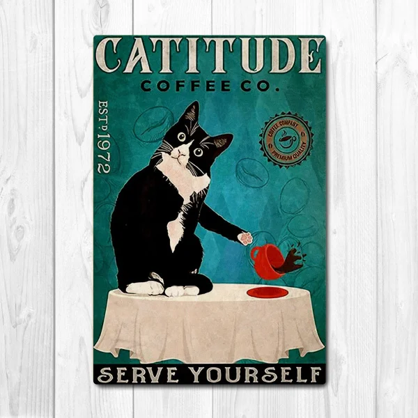 Catitude, Catitude Coffee, Cat Mom, Cats Poster Vintage Tin Metal Sign Bar Club Cafe Garage Wall Decor Farm Decor Art
Catitude, Catitude Coffee, Cat Mom, Cats Poster Vintage Tin Metal Sign Bar Club Cafe Garage Wall Decor Farm Decor Art