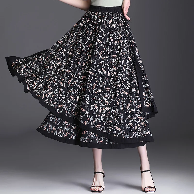 2021 New Retro Floral Skirt High Waisted A-Line Large Swing Fake Two- Piece Stitching Mid-Length Skirt Spring Autumn Women Saia
2021 New Retro Floral Skirt High Waisted A-Line Large Swing Fake Two- Piece Stitching Mid-Length Skirt Spring Autumn Women Saia