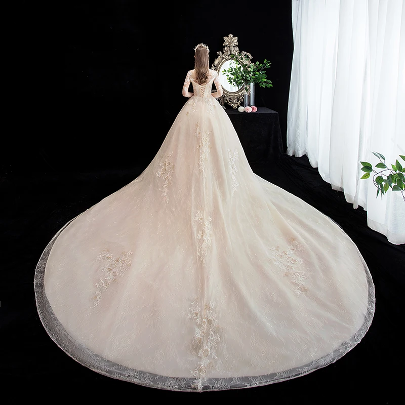 Wedding Dress New Muslim Dress Full Sleeve High Neck Court Train Ball Gown Princess Luxury Lace Wedding Gown Plus Size For Bride
Wedding Dress New Muslim Dress Full Sleeve High Neck Court Train Ball Gown Princess Luxury Lace Wedding Gown Plus Size For Bride
