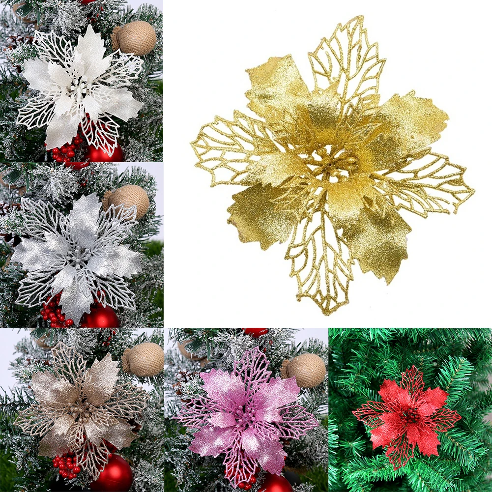5 Pcs Glitter Artificial Flowers Christmas Tree Xmas Wreath Fake Flower Christmas Ornaments for Automotive interior 9/11/16 CM
5 Pcs Glitter Artificial Flowers Christmas Tree Xmas Wreath Fake Flower Christmas Ornaments for Automotive interior 9/11/16 CM