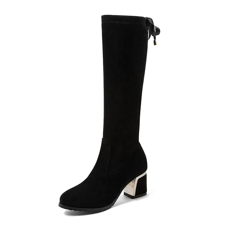 ANNYMOLI Knee High Boots High Heel Woman Boots Chunky Heel Long Boots Lace Up Slim Stretch Shoes Ladies Autumn Winter Black 43
ANNYMOLI Knee High Boots High Heel Woman Boots Chunky Heel Long Boots Lace Up Slim Stretch Shoes Ladies Autumn Winter Black 43