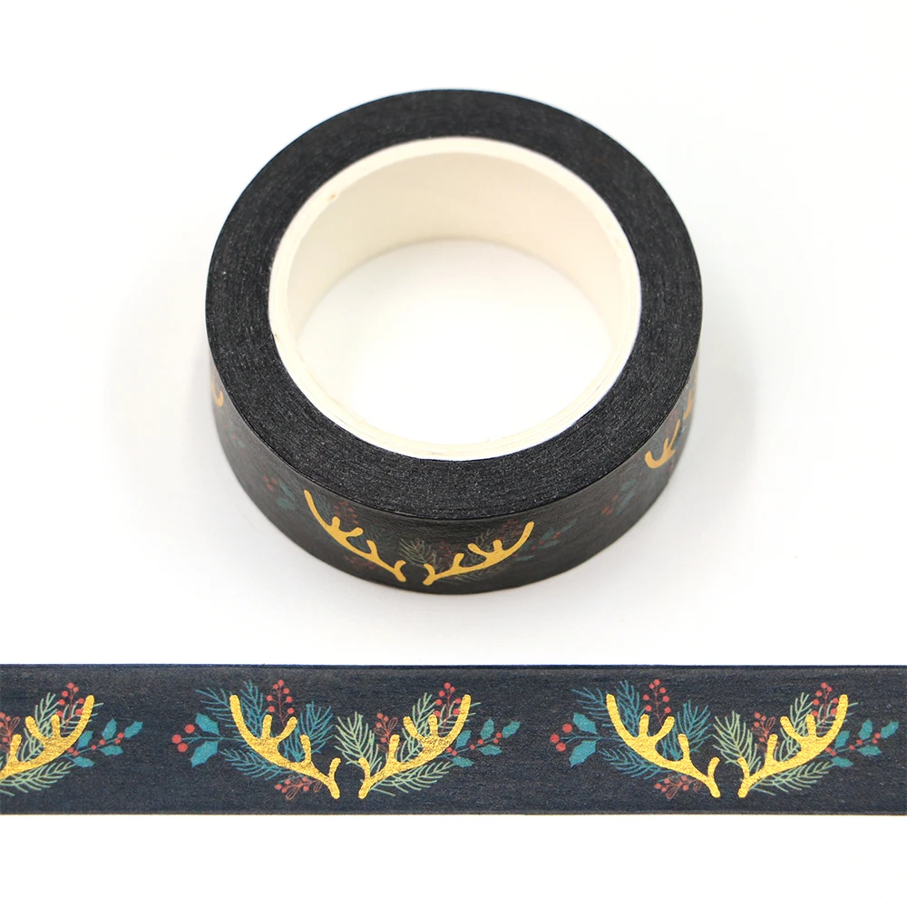 1PC 15MM*10M Gold Foil Christmas Decorative Flower Deer Scrapbooking Masking Tape School Office Supply washi tapes
1PC 15MM*10M Gold Foil Christmas Decorative Flower Deer Scrapbooking Masking Tape School Office Supply washi tapes