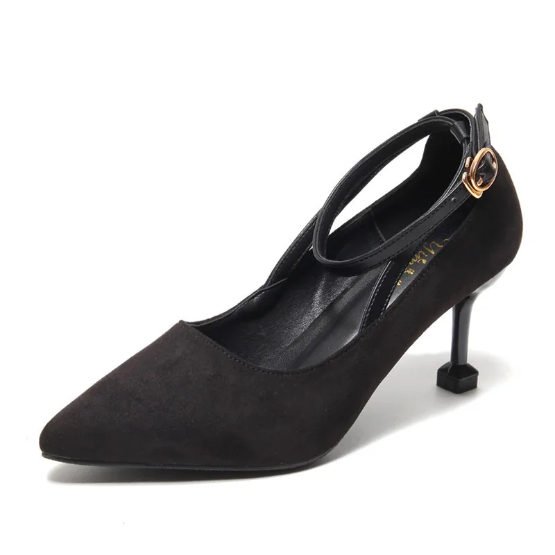 Women's shoes 2020 Suede Pointed-toe stiletto high-heeled shoes with buckle with cat and lace-up women shoes
Women's shoes 2020 Suede Pointed-toe stiletto high-heeled shoes with buckle with cat and lace-up women shoes