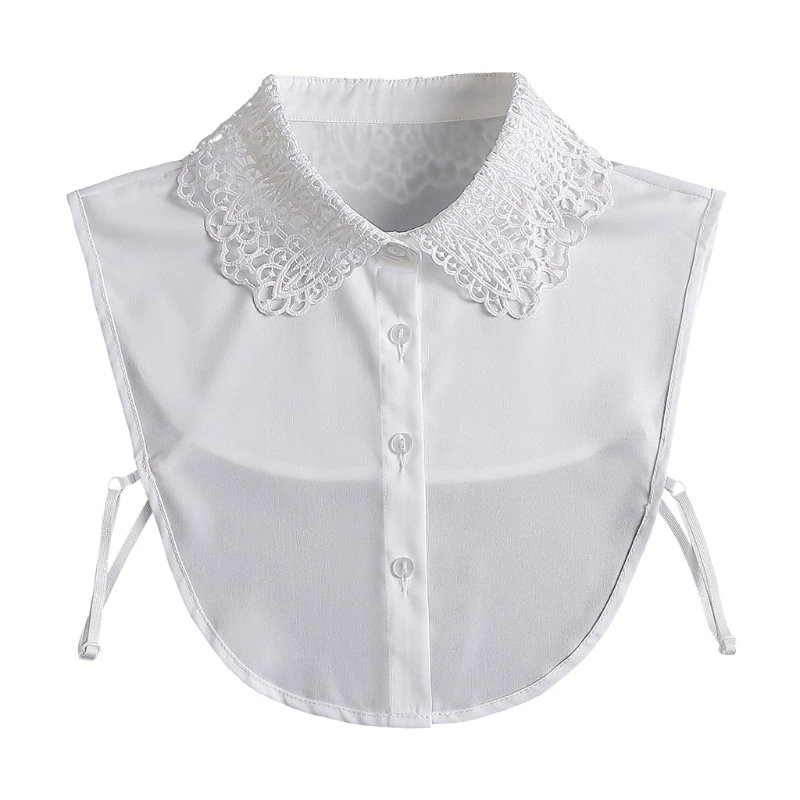 L5YA Women Decorative Layering Half Shirt Detachable White Dickey Blouse Hollow Out Embroidery Lace Lapel False Collar Top
L5YA Women Decorative Layering Half Shirt Detachable White Dickey Blouse Hollow Out Embroidery Lace Lapel False Collar Top