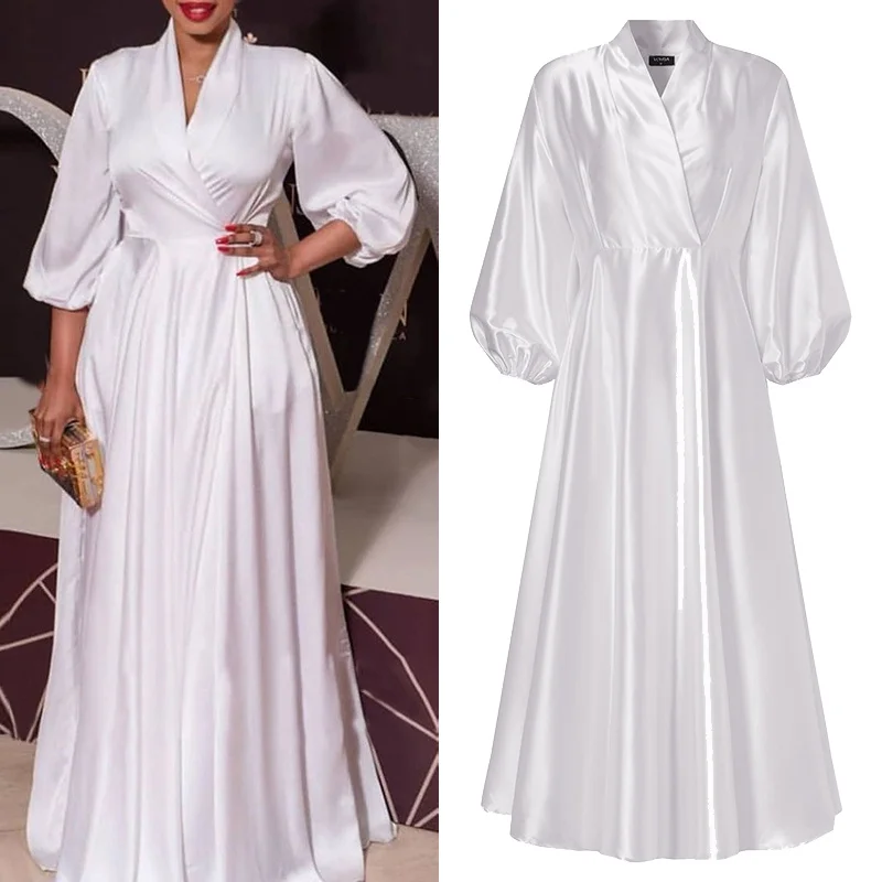 VONDA Summer Long Maxi Party Dress 2021 VONDA Sexy V Neck Long Sleeve Solid Dresses Bohemian Vestidos Femme Sundress
VONDA Summer Long Maxi Party Dress 2021 VONDA Sexy V Neck Long Sleeve Solid Dresses Bohemian Vestidos Femme Sundress