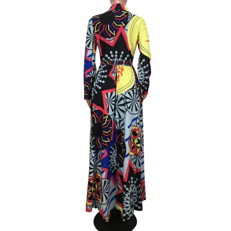 Women Ethnic Print Swing Maxi Shirt Dress with Pocket Women Belt Long Sleeve Turn Down Collar Print Floor-length Dress
Women Ethnic Print Swing Maxi Shirt Dress with Pocket Women Belt Long Sleeve Turn Down Collar Print Floor-length Dress