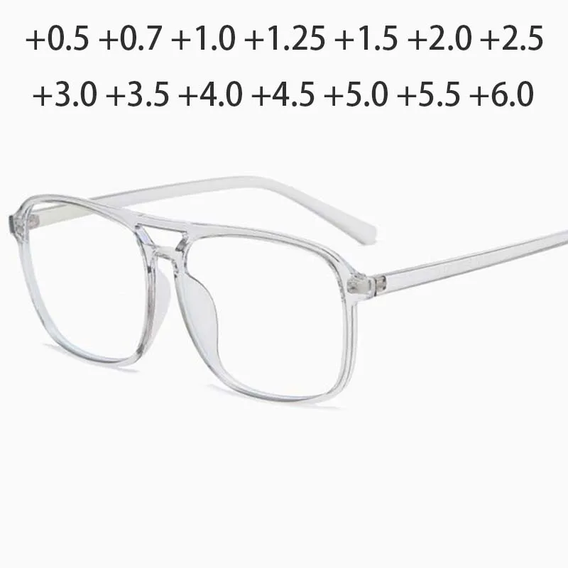 Square Finished Reading Glasses Big Frame Double Beam Hyperopia Eyewear Diopter 0 +0.5 +1.0 +2.0 To +6.0
Square Finished Reading Glasses Big Frame Double Beam Hyperopia Eyewear Diopter 0 +0.5 +1.0 +2.0 To +6.0