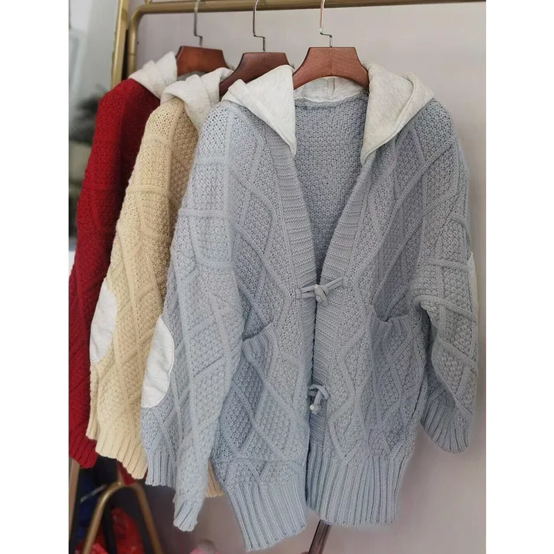 Korean fashion comfortable Buttons down Loose sweater coat zipper down female outerwear
Korean fashion comfortable Buttons down Loose sweater coat zipper down female outerwear