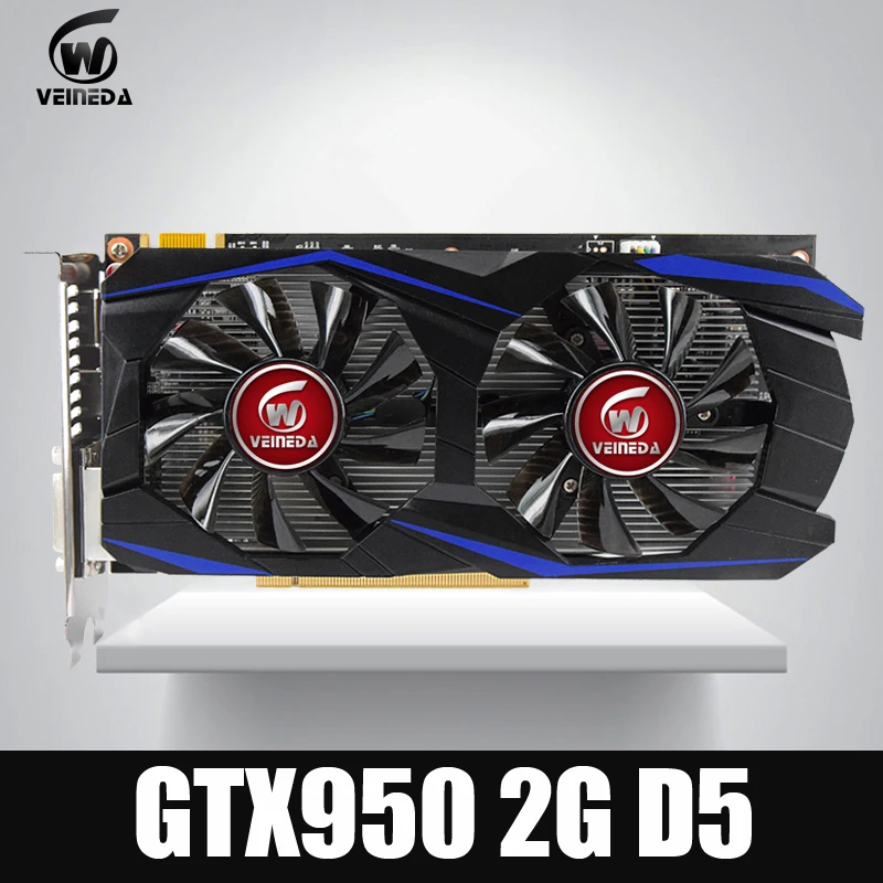 Оригинальная видеокарта Veineda gtx950 2 Гб 128 бит ddr5 Видеокарта для игр nVIDIA Geforce мощнее