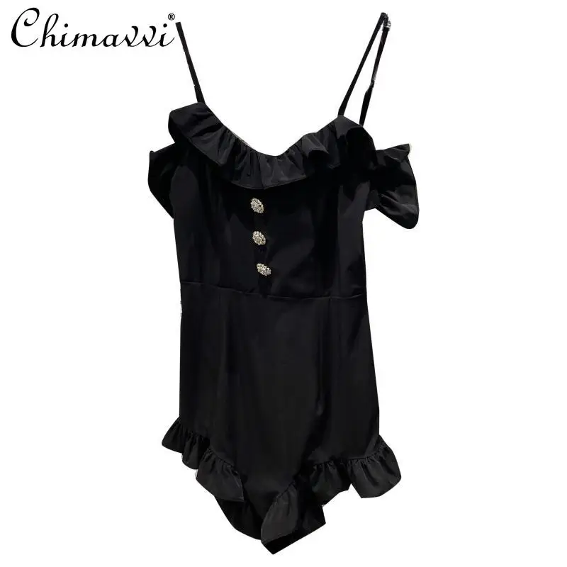 2021 Summer Elegant Lady Sexy Oversleeves Rhinestone Camisole Women Black Korean Lace Sling High Street Slim Tank Top
2021 Summer Elegant Lady Sexy Oversleeves Rhinestone Camisole Women Black Korean Lace Sling High Street Slim Tank Top