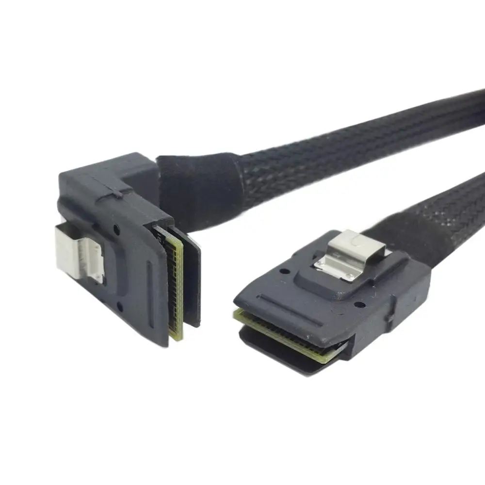 

SFF-8087 to SFF-8087 Mini SAS 4i 36 Pin to 36Pin 90 Degree UP Angled Cable 100cm