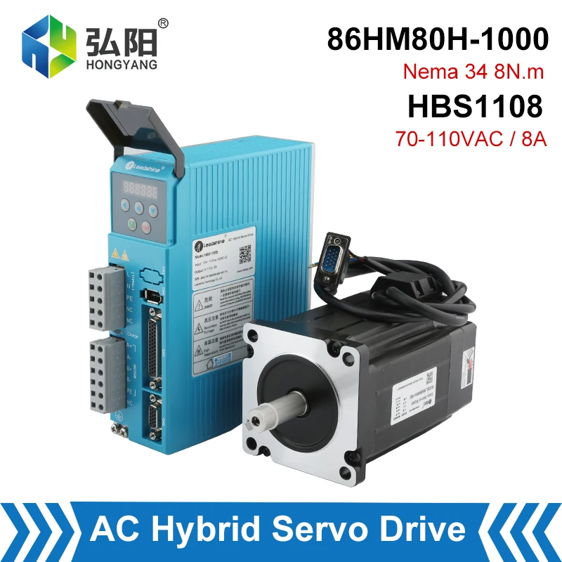Leadshine HBS1108S AC Hybird Servo Drive Closed Loop Stepper Driver 70~130VAC 8A Supporting 86mm NEMA34 Motor Drive 8.0Nm 
Leadshine HBS1108S AC Hybird Servo Drive Closed Loop Stepper Driver 70~130VAC 8A Supporting 86mm NEMA34 Motor Drive 8.0Nm
