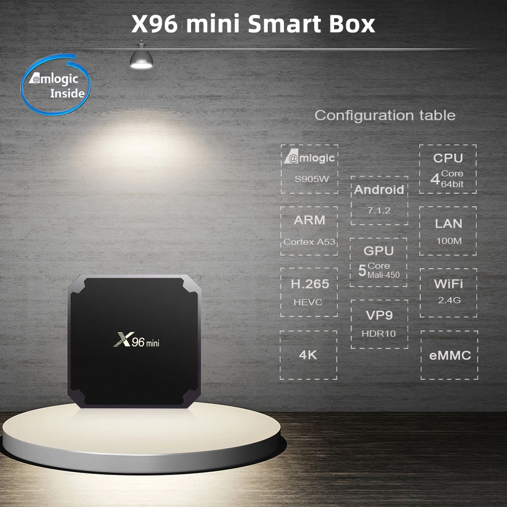X96 mini Smart Android TV Box 2GB 16GB Android 7.1 Amlogic S905W Quad Core 2.4GHz WiFi 1GB 8GB Set top box Android 9.0
X96 mini Smart Android TV Box 2GB 16GB Android 7.1 Amlogic S905W Quad Core 2.4GHz WiFi 1GB 8GB Set top box Android 9.0