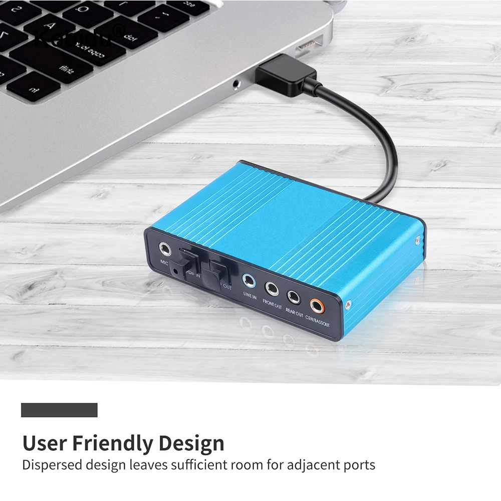 Kebidu 6 канальный внешняя звуковая карта 5 1 Surround Sound USB 2 0 Внешний оптический S/PDIF