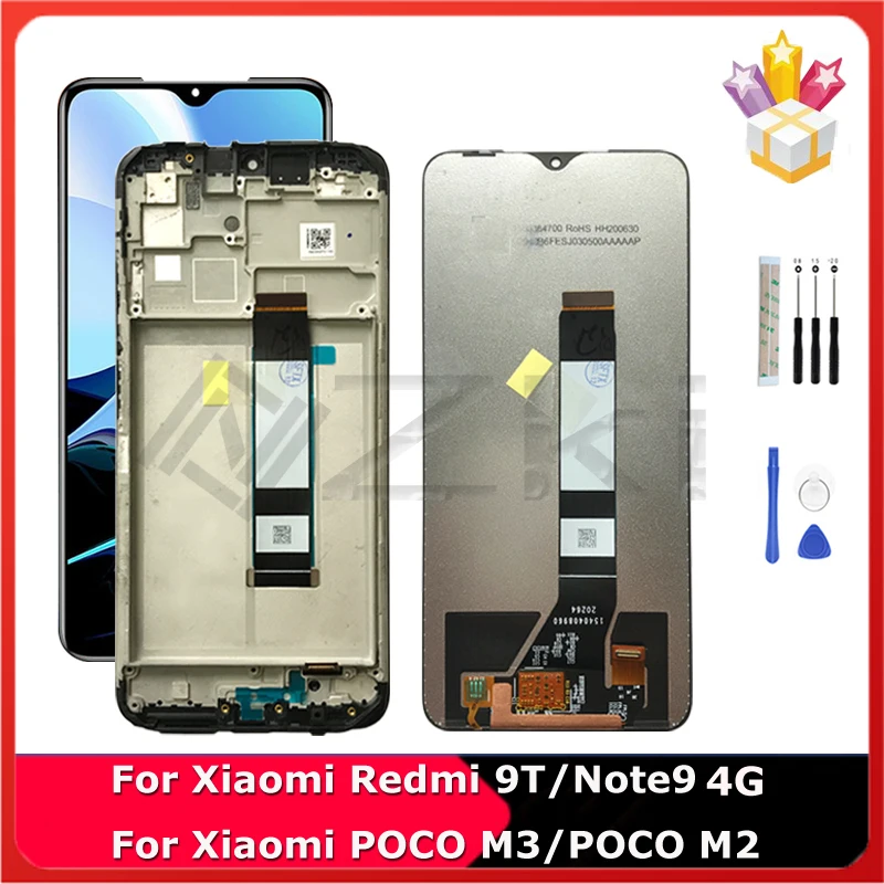 For Xiaomi Redmi Note9 4G Redmi 9T J19S Digitizer LCD Display for Xiaomi POCO M3 M2 M2010J19CG Touch Screen + frame Repair Parts
For Xiaomi Redmi Note9 4G Redmi 9T J19S Digitizer LCD Display for Xiaomi POCO M3 M2 M2010J19CG Touch Screen + frame Repair Parts
