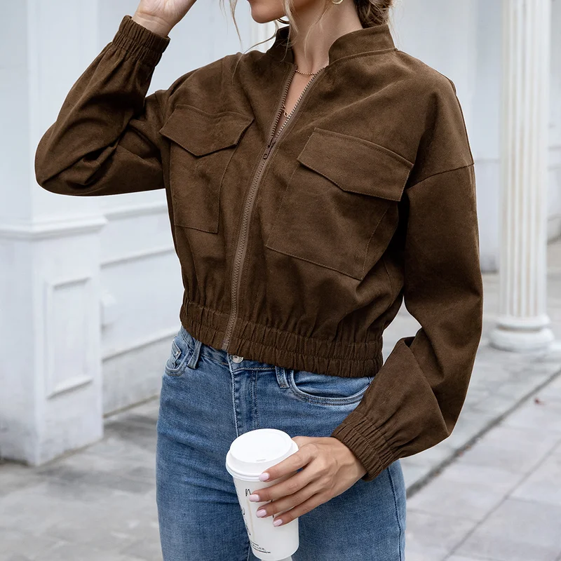 Women's Jacket Fashion Long-sleeved Jacket Pocket Female Casual Yellow Short Jacket Wu Haobo 5 Colors Spring and Autumn Clothes
Women's Jacket Fashion Long-sleeved Jacket Pocket Female Casual Yellow Short Jacket Wu Haobo 5 Colors Spring and Autumn Clothes