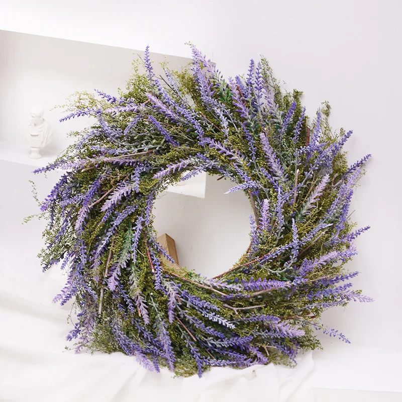 Pure natural Nordic style lavender imitation wreath home decoration wall hanging door pendant bedroom decor
Pure natural Nordic style lavender imitation wreath home decoration wall hanging door pendant bedroom decor