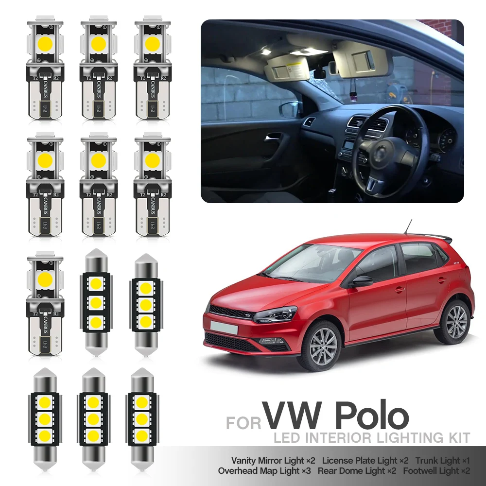 Для 2009-2017 Volkswagen VW Polo GTI MK8 MK9 6R 6C светодиодная интерьерная с Canbus Светильник Лампа Комплект Белый Купол Карта багажник фонари освещения номерно...
Для 2009-2017 Volkswagen VW Polo GTI MK8 MK9 6R 6C светодиодная интерьерная с Canbus Светильник Лампа Комплект Белый Купол Карта багажник фонари освещения номерно...
