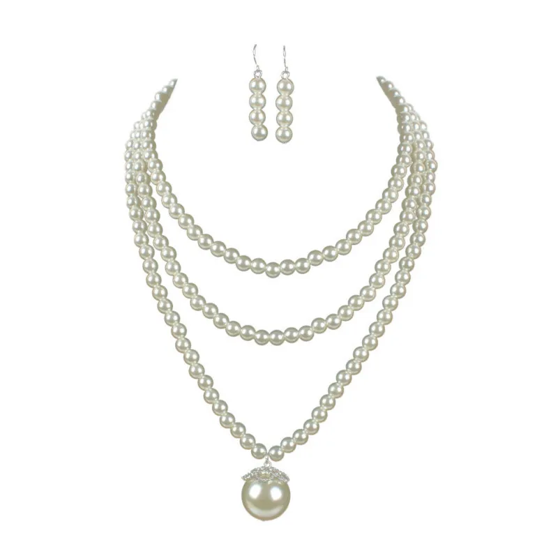 Simple pearl necklace fashion multi-layer short clavicle chain women 
Simple pearl necklace fashion multi-layer short clavicle chain women