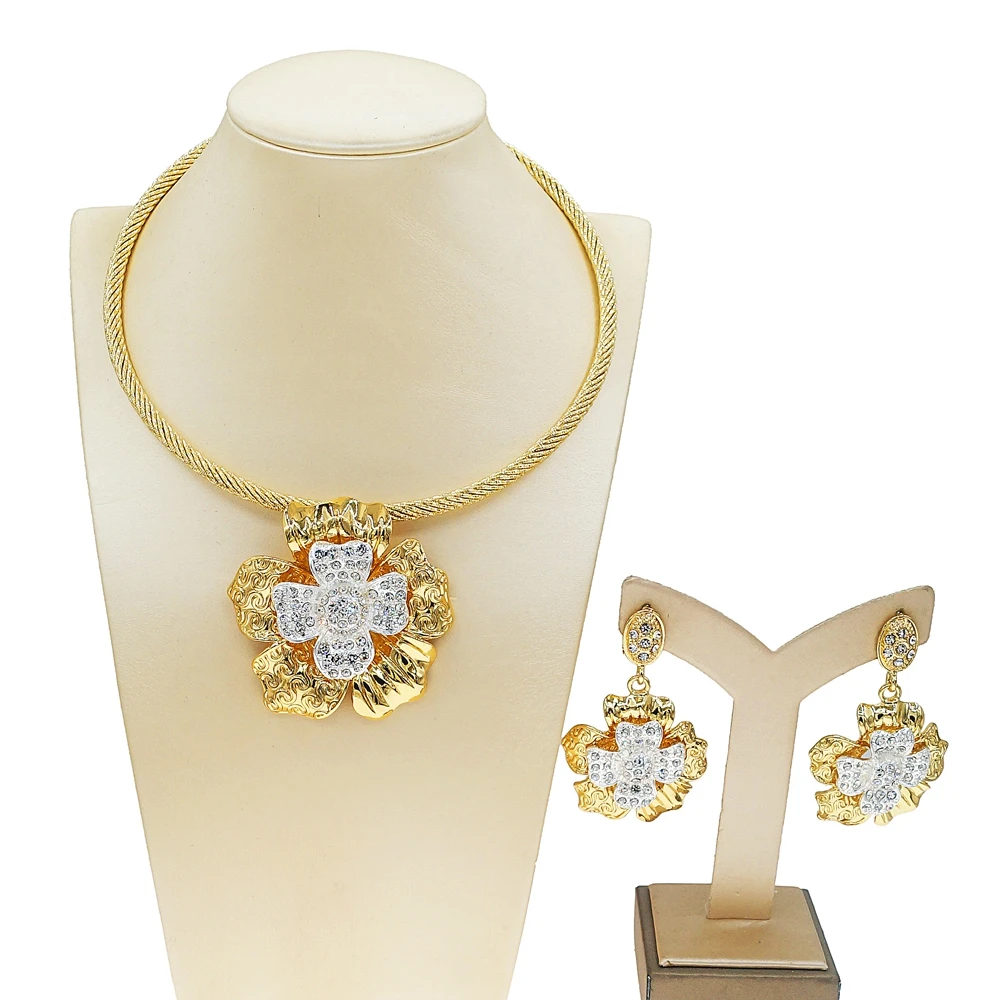 Yulaili 2021 New Dubai Gold Jewelry Sets Fashion Necklace Drop Earrings for Women Nigeria Wedding Jewelery Set Free Shipping
Yulaili 2021 New Dubai Gold Jewelry Sets Fashion Necklace Drop Earrings for Women Nigeria Wedding Jewelery Set Free Shipping