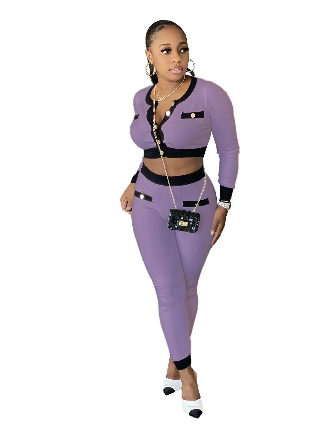 JRRY Women Ribbed Tracksuit Two Pieces Set Buttons Crop Top Long Pants 2 Pieces Set Ribs Sports Suit Casual Outdoor Wear
JRRY Women Ribbed Tracksuit Two Pieces Set Buttons Crop Top Long Pants 2 Pieces Set Ribs Sports Suit Casual Outdoor Wear