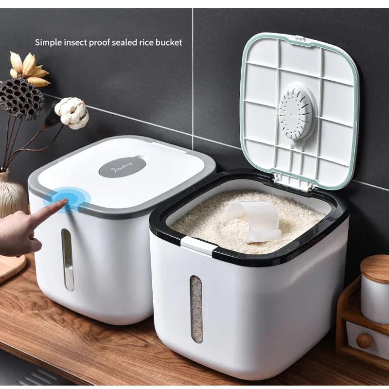 5/10/12KG Kitchen Collection Rice Bucket Moisture-Proof Sealed Cylinder Grain Insect-Proof Pet Doog Food Household Storage Box
5/10/12KG Kitchen Collection Rice Bucket Moisture-Proof Sealed Cylinder Grain Insect-Proof Pet Doog Food Household Storage Box