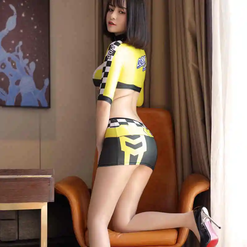 Costumes Sexy Lingerie Passionate Anime Speed Racing Uniform Five-Point Sleeves Zipper Contrast Stitching Skirt anime cosplay
Costumes Sexy Lingerie Passionate Anime Speed Racing Uniform Five-Point Sleeves Zipper Contrast Stitching Skirt anime cosplay