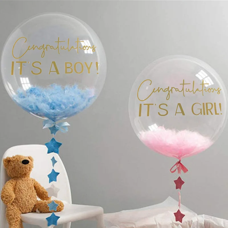 Baby Shower Decoration It's a boy girl Sticker With Transparent Bubble Balloon Gender Reveal Party Feather Foam Balls Tassel
Baby Shower Decoration It's a boy girl Sticker With Transparent Bubble Balloon Gender Reveal Party Feather Foam Balls Tassel