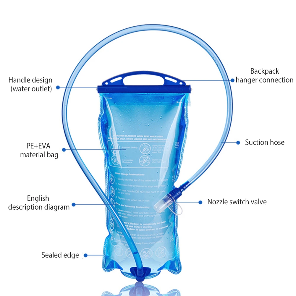 Camping Water Reservoir Bags Bladder Hydration Pack Storage Bag BPA Free 1.5L 2L 3L Running Vest Backpack Hiking | Спорт и
