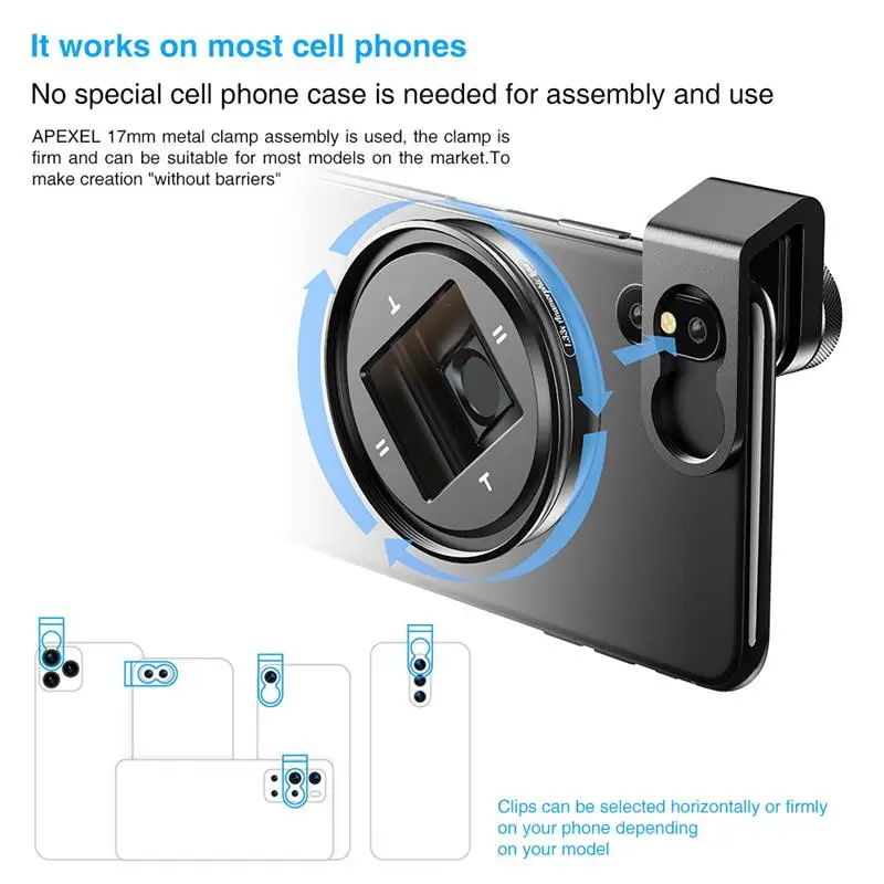 1.33X Anamorphic Lens Professional 4K HD Widescreen Movie Video Vlog Lens For IPhone Samsung Smartphones
1.33X Anamorphic Lens Professional 4K HD Widescreen Movie Video Vlog Lens For IPhone Samsung Smartphones