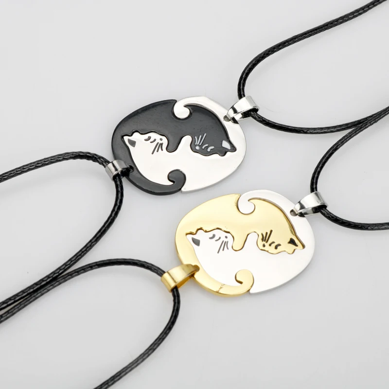 Couple Jewelry Gold White Cat Round Pendant Necklace Animal Stainless Steel Stitching Necklaces Simple Lovers Friendship Gift
Couple Jewelry Gold White Cat Round Pendant Necklace Animal Stainless Steel Stitching Necklaces Simple Lovers Friendship Gift