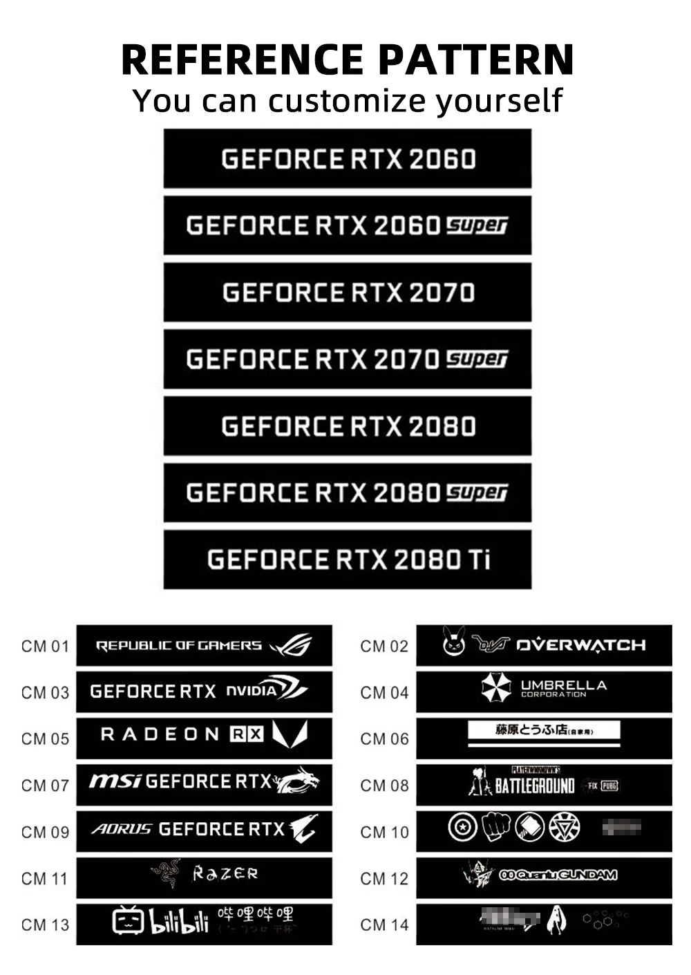 GPU сбоку RGB пластины VGA украшения Панель настройки 5V A Графика для карт из