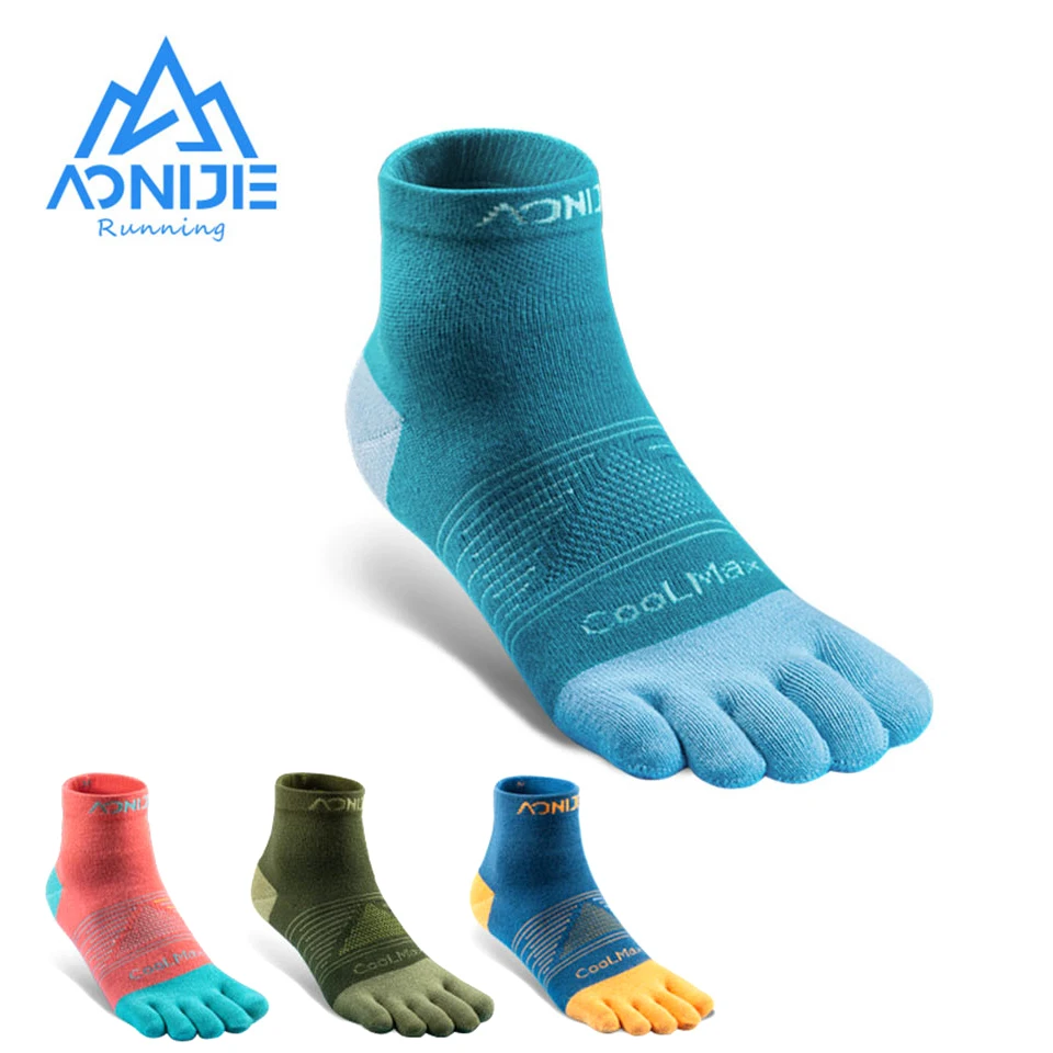 

Носки AONIJIE с пятью пальцами, носки до щиколотки E4806, ультра-беговые носки средней длины для бега, марафона, гоночной тропы