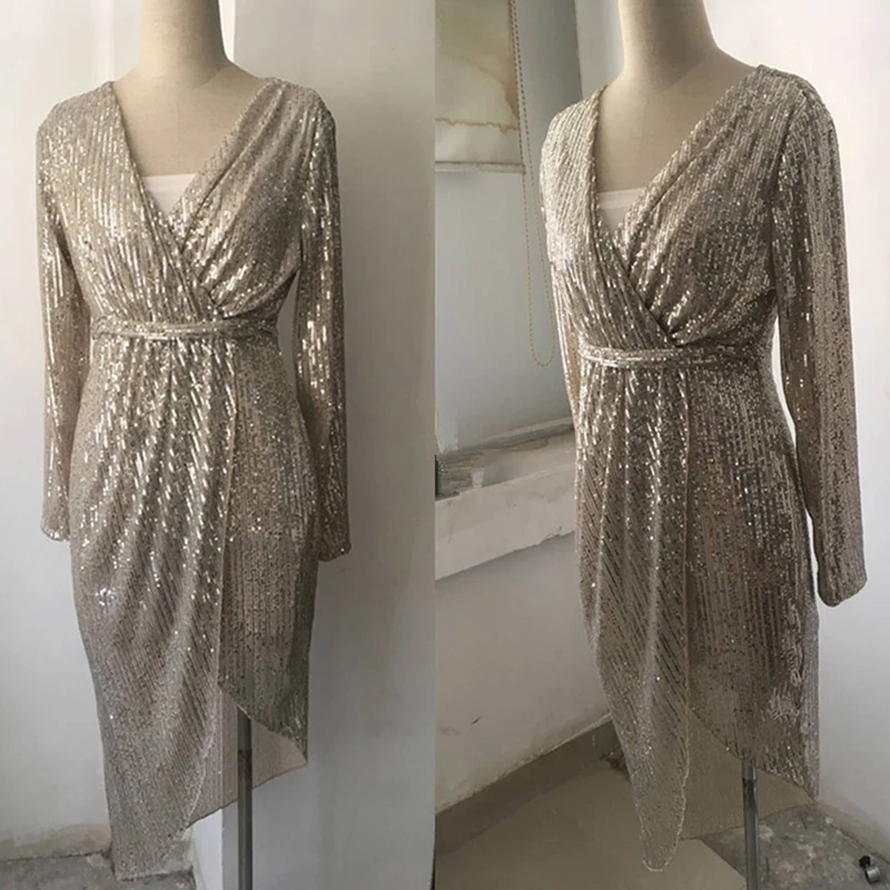 Elegant Dress Women Split Sheath Dresses Bodycon Clubwear Dresses Vestidos Deep V-Neck Shiny Sequins Party Dress
Elegant Dress Women Split Sheath Dresses Bodycon Clubwear Dresses Vestidos Deep V-Neck Shiny Sequins Party Dress
