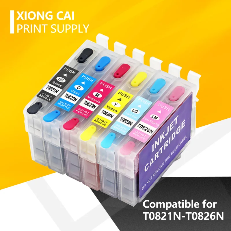 T0821 чернильный картридж для Epson Stylus R270 R390 RX590 T50 TX700W TX800W TX720 TX700 TX800 RX610 принтеры многоразового использования с чипами
T0821 чернильный картридж для Epson Stylus R270 R390 RX590 T50 TX700W TX800W TX720 TX700 TX800 RX610 принтеры многоразового использования с чипами