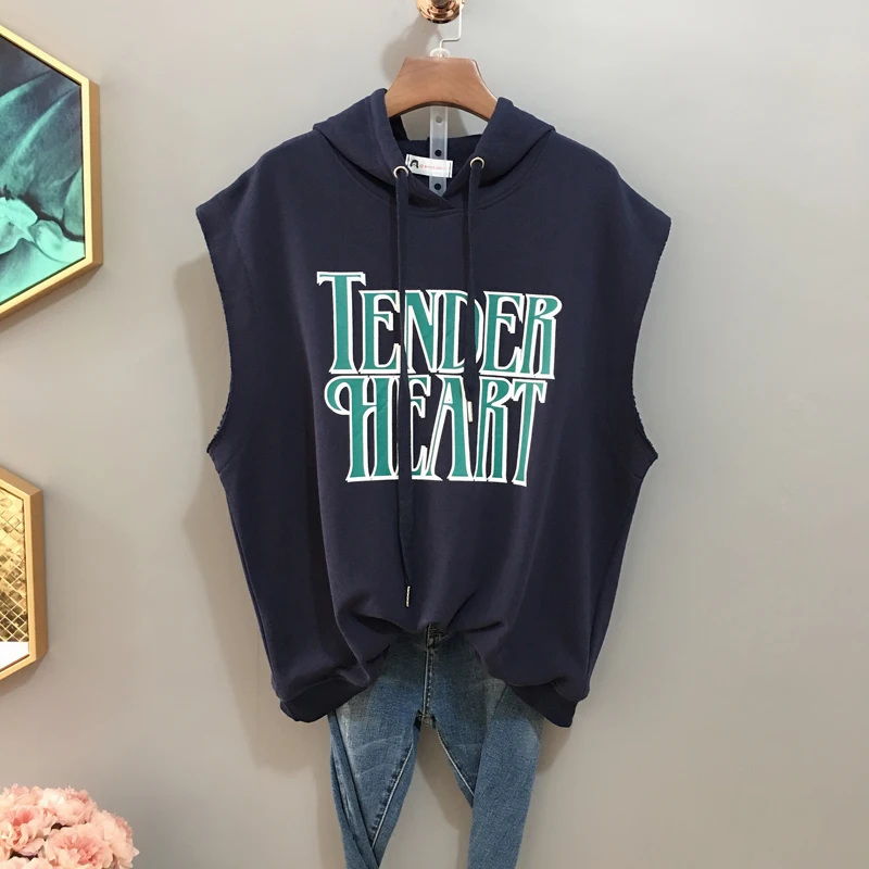 2021 Spring Autumn Korean Simple Hooded Top Loose Printed Letter Sleeveless Casual Solid Fashion Women Hoodie Vest
2021 Spring Autumn Korean Simple Hooded Top Loose Printed Letter Sleeveless Casual Solid Fashion Women Hoodie Vest