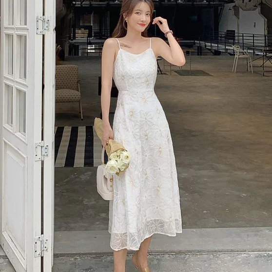 Female white suspender dress Joker first love sweet dress design sense summer high tide
Female white suspender dress Joker first love sweet dress design sense summer high tide