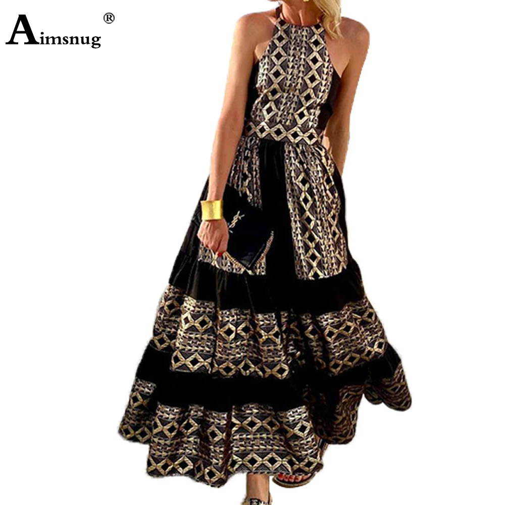 Aimsnug 2021 Summer Vintage Leopard Print Loose Beach Dress Women Sexy Halter Retro Dresses Fashion Elegant Long Maxi Dress
Aimsnug 2021 Summer Vintage Leopard Print Loose Beach Dress Women Sexy Halter Retro Dresses Fashion Elegant Long Maxi Dress