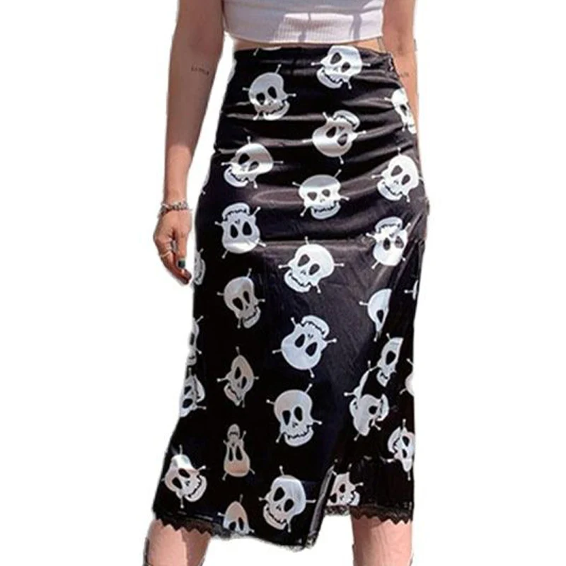 Black Gothic Skull Print Y2K Skirt Grunge Halloween Ruffle Trim Bodycon Slim Fit Pencil Midi Skirt Women Party Wear Clothing
Black Gothic Skull Print Y2K Skirt Grunge Halloween Ruffle Trim Bodycon Slim Fit Pencil Midi Skirt Women Party Wear Clothing
