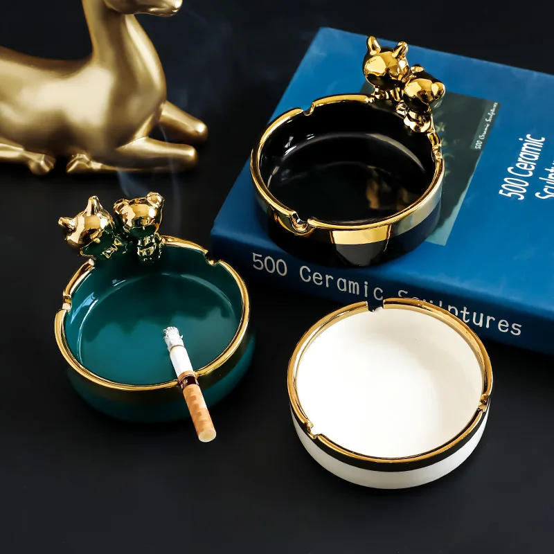 Bear ashtray creative fashion trend household Nordic Light luxury painted gold ceramic ashtray ornaments
Bear ashtray creative fashion trend household Nordic Light luxury painted gold ceramic ashtray ornaments