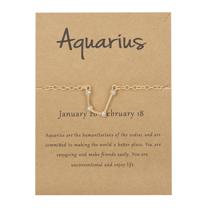 12 Zodiac Signs Constellation Bracelets for Women Ladies Fashion Gold Link Chain Charm Bracelet Crystal Jewelry Birthday Gifts
12 Zodiac Signs Constellation Bracelets for Women Ladies Fashion Gold Link Chain Charm Bracelet Crystal Jewelry Birthday Gifts