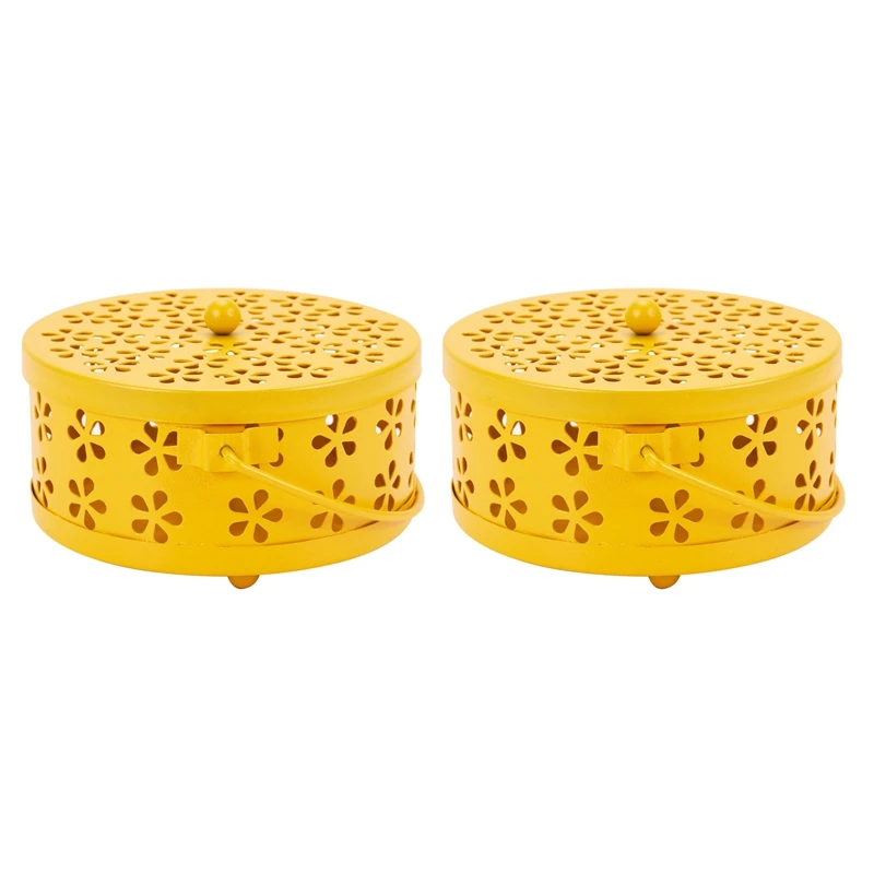 2X Nordic Retro Metal Hollow Floral Mosquito Coil Holder Garden Burner Mosquito Repellent Box(Yellow)
2X Nordic Retro Metal Hollow Floral Mosquito Coil Holder Garden Burner Mosquito Repellent Box(Yellow)