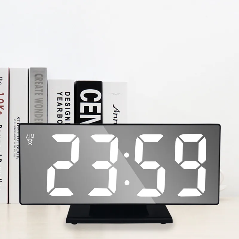 Digital Alarm Clock LED Mirror Large LCD Display Digital Bedside Table Clocks With Temperature Calendar For Bedroom Home Office
Digital Alarm Clock LED Mirror Large LCD Display Digital Bedside Table Clocks With Temperature Calendar For Bedroom Home Office