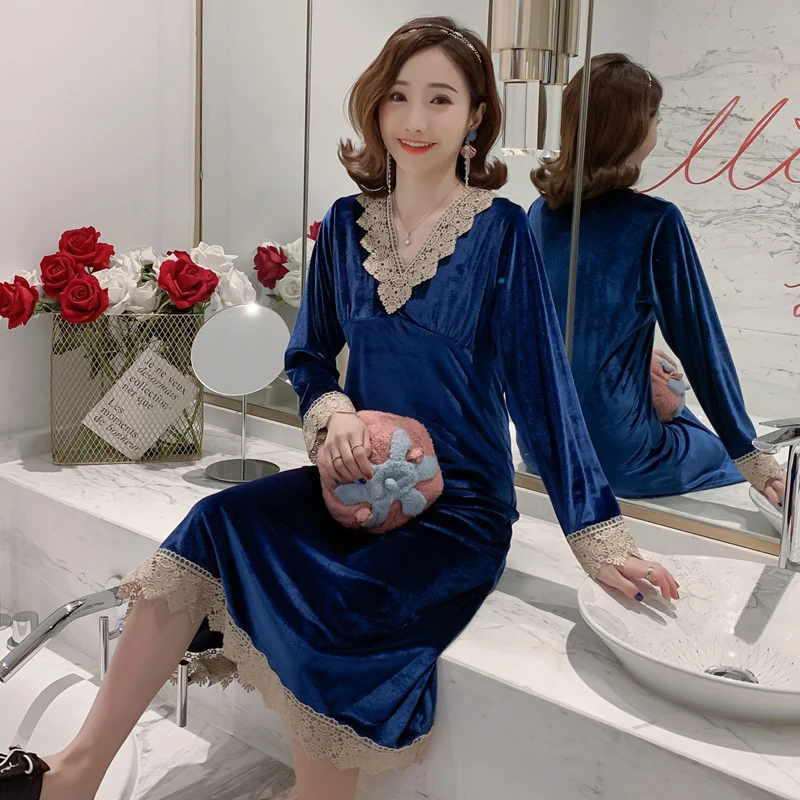 SALE Women's Homewear Fall Winter Ladies Velvet Soft Sexy Lace Edge Dress Ladies Casual
SALE Women's Homewear Fall Winter Ladies Velvet Soft Sexy Lace Edge Dress Ladies Casual