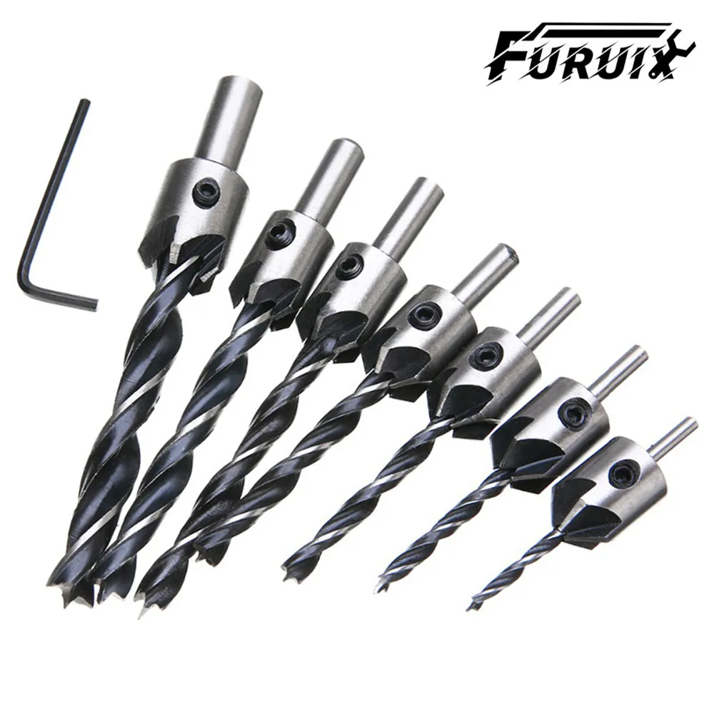 7Pcs Flute Countersink Drills BitS countersunk head drilling Bit Set 3 Tips Woodworking drill 3,4,5,6,7,8,10mm
7Pcs Flute Countersink Drills BitS countersunk head drilling Bit Set 3 Tips Woodworking drill 3,4,5,6,7,8,10mm