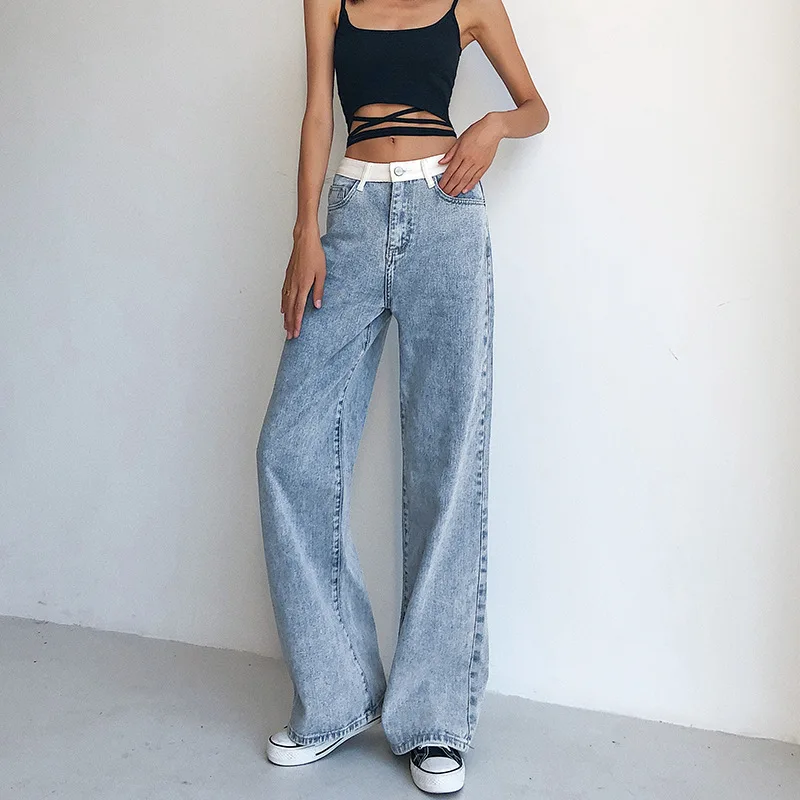 Fashion Patchwork Wide Leg Jeans Women Casual High Waist Denim Trousers Pants Streetwear Loose Y2k Straight Pocket Buttons Baggy
Fashion Patchwork Wide Leg Jeans Women Casual High Waist Denim Trousers Pants Streetwear Loose Y2k Straight Pocket Buttons Baggy