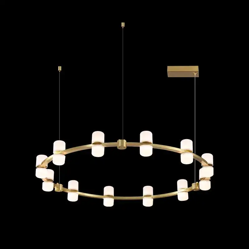E Tao Lamps Modern Style Modern Minimalist Copper LED Ring Chandelier Variable Light with Three Colors Lamp in the Living Room
E Tao Lamps Modern Style Modern Minimalist Copper LED Ring Chandelier Variable Light with Three Colors Lamp in the Living Room